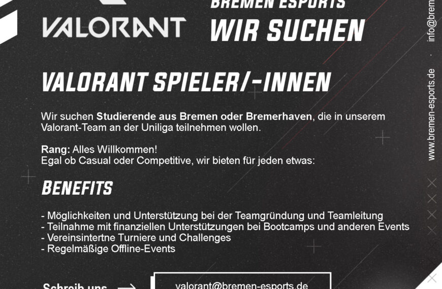 Wir suchen Valorant SpielerInnen!